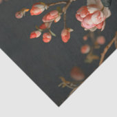 ピンクの花に囲まれたチキンが切り離し 薄葉紙 (詳細)