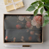 ピンクの花に囲まれたチキンが切り離し 薄葉紙 (ギフト)