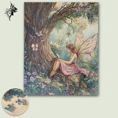 ピンクの花に囲まれた魔法の妖精 ジグソーパズル