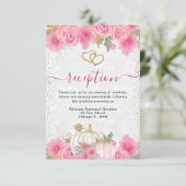 ピンクの花のかぼちゃの結婚披露宴 エンクロージャーカード (スタンド正面)