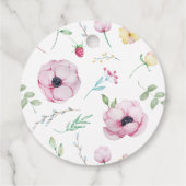 ピンクの花のアネモネ 結婚前のお礼ショー フェイバータグ (裏面)