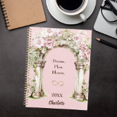 ピンクの花のアーチにインスピレーションを与える名言 2027 プランナー手帳