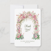 ピンクの花のアーチ サンキューカード (正面)