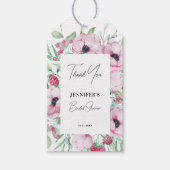 ピンクの花のイソギンチャク ブライダルシャワー ギフトタグ (正面)