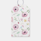 ピンクの花のイソギンチャク ブライダルシャワー ギフトタグ (裏面)