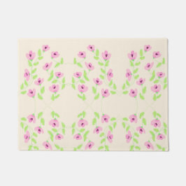 ピンクの花のインテリアフロアマット ドアマット