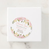 ピンクの花のウェディングシャワーのお礼タグ フェイバータグ (インサイチュ)