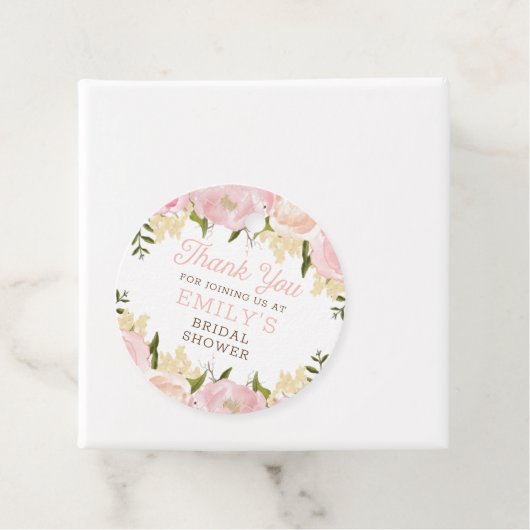ピンクの花のウェディングシャワーの感謝祭のタグ フェイバータグ (インサイチュ)