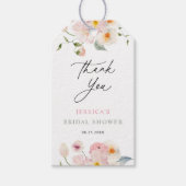 ピンクの花のウェディングシャワー感謝祭ギフトタグ ギフトタグ (正面)