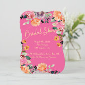 ピンクの花のウェディングシャワー招待状 招待状 (スタンド正面)