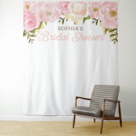 ピンクの花のウェディングシャワー背景写真プロップ タペストリー