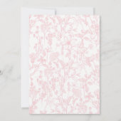 ピンクの花のウェディングシャワー ビンゴカード 招待状 (裏面)