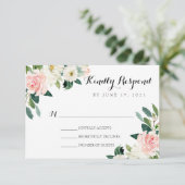 ピンクの花のウェディング 招待状 (スタンド正面)