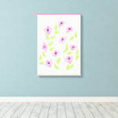 ピンクの花のウォールアートいくつかのサイズオプション キャンバスプリント (インサイチュ (ウッドフロア))