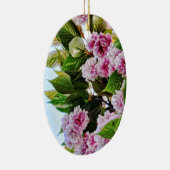 ピンクの花のオーナメント セラミックオーナメント (右)