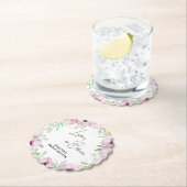 ピンクの花のカサゴ ブライダルシャワー ペーパーコースター (インサイチュ)