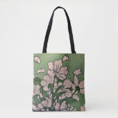 ピンクの花のカスケードトートバッグ トートバッグ (正面)