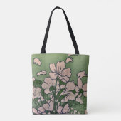 ピンクの花のカスケードトートバッグ トートバッグ (裏面)