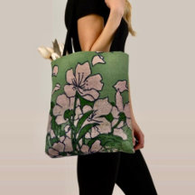 ピンクの花のカスケードトートバッグ
