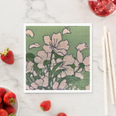 ピンクの花のカスケードペーパーナプキン スタンダードランチョンナプキン (インサイチュ)