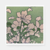 ピンクの花のカスケードペーパーナプキン スタンダードランチョンナプキン (正面)