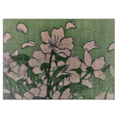 ピンクの花のカスケード カッティングボード (正面)