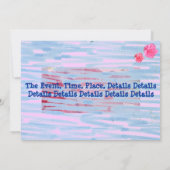 ピンクの花のカスタマイズ可能な招待状 招待状 (裏面)