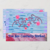 ピンクの花のカスタマイズ可能な招待状 招待状 (正面/裏面)