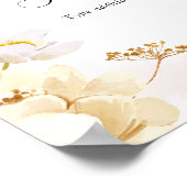 ピンクの花のカスタムテキストサイン ポスター (角)