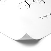 ピンクの花のカスタムテキストサイン ポスター (角)