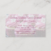 ピンクの花のカップケーキのベーカリー 名刺 (裏面)