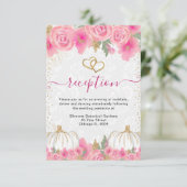 ピンクの花のカボチャの結婚披露宴 エンクロージャーカード (スタンド正面)