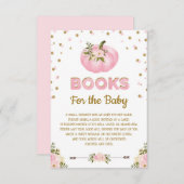 ピンクの花のカボチャはブックカードの秋のベビーを連れて来ます エンクロージャーカード (正面/裏面)