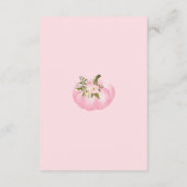 ピンクの花のカボチャはブックカードの秋のベビーを連れて来ます エンクロージャーカード (裏面)