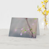 ピンクの花のカラント カード (黄色い花)