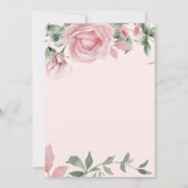 ピンクの花のカリグラフィー スクリプト 母の日ブランチ 招待状 (裏面)