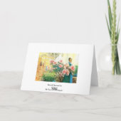 ピンクの花のカリンと織機 カード (裏面)