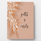 ピンクの花のカード＆ギフト テーブルサイン プレート フォトプラーク (正面)