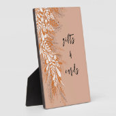 ピンクの花のカード＆ギフト テーブルサイン プレート フォトプラーク (側面)