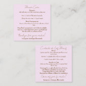 ピンクの花のカ気にード スクエア名刺 (正面/裏面)