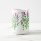 ピンクの花のガーデンデザインマグ コーヒーマグカップ (中央)