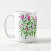 ピンクの花のガーデンデザインマグ コーヒーマグカップ (左)