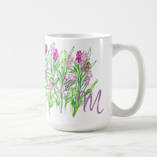 ピンクの花のガーデンデザインマグ コーヒーマグカップ