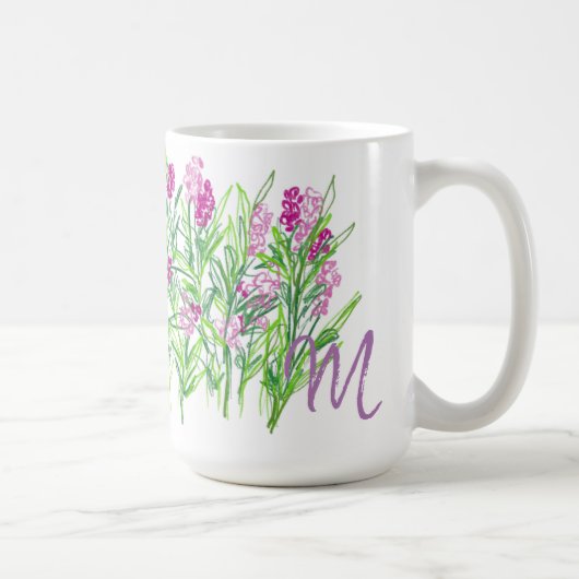 ピンクの花のガーデンデザインマグ コーヒーマグカップ (右)