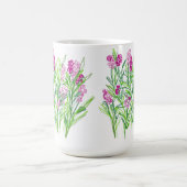 ピンクの花のガーデンデザインマグ コーヒーマグカップ (中央)
