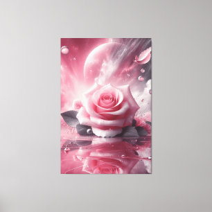 ピンクの花のキャンバスウォールアート キャンバスプリント