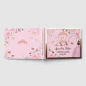 ピンクの花のキンセañera（15歳の誕生日）XV ローズゴールド ゲストブック (全面)