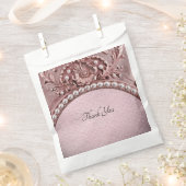 ピンクの花のギフトバッグ フェイバーバッグ (クリップ留めされた状態)