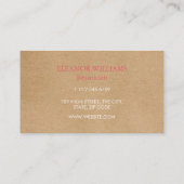 ピンクの花のクエレガントラ素朴フト 名刺 (裏面)