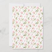 ピンクの花のグランドミレニアル女の子洗礼招待状 招待状 (裏面)